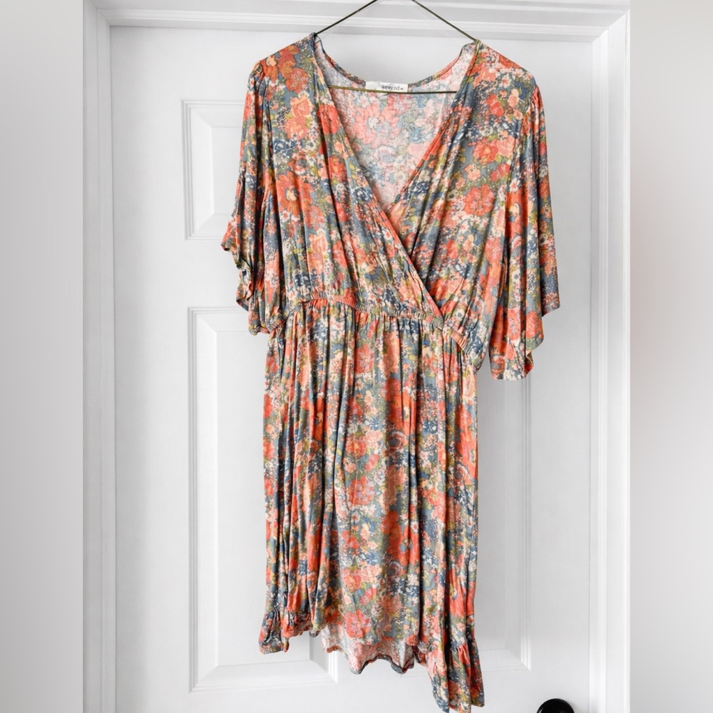Floral Wrap Dress with Ruffle Hem